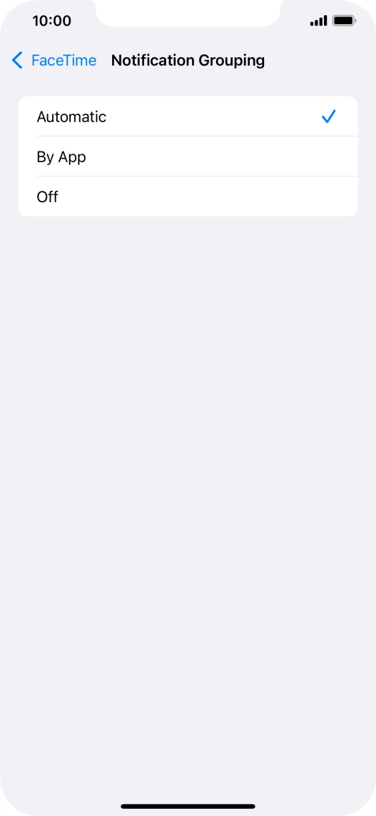 Press the required setting. Press the required setting.