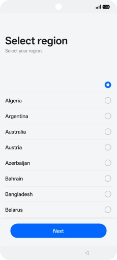 Press the required country or area. Press the required country or area.
