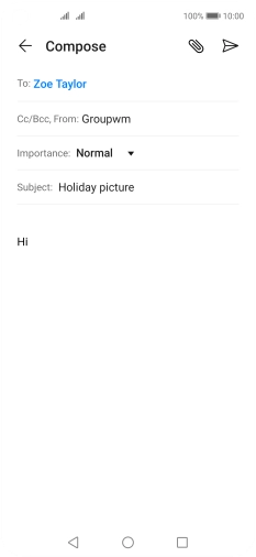 Press the attachment icon. Press the attachment icon.