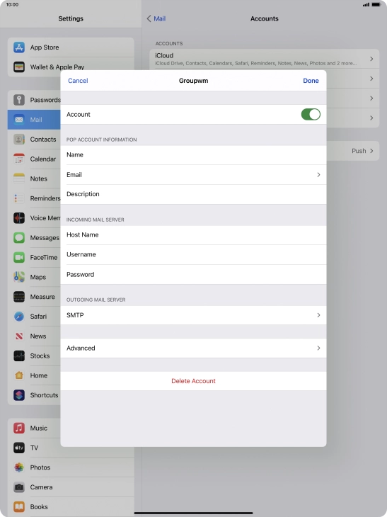 Press SMTP. Press SMTP.