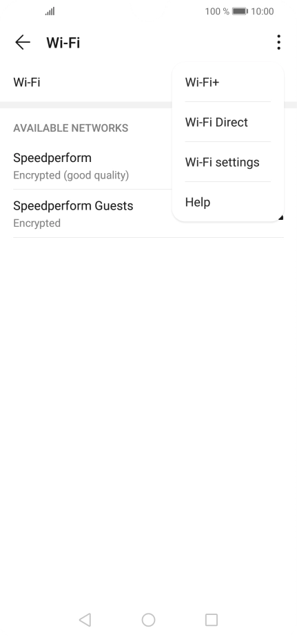 Press Wi-Fi+. Press Wi-Fi+.