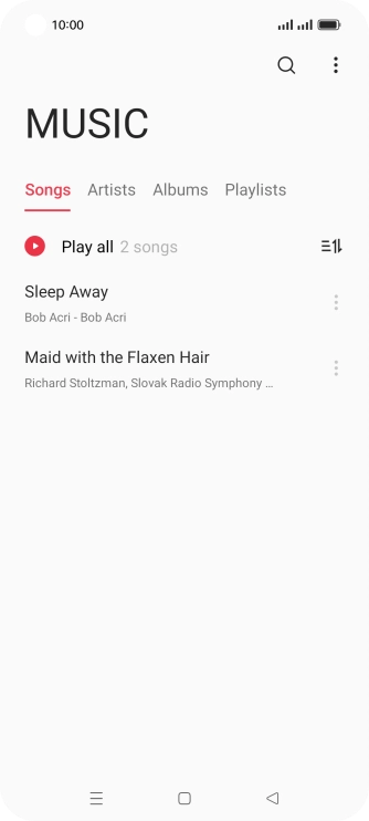 Press the required category and go to the required audio file. Press the required category and go to the required audio file.