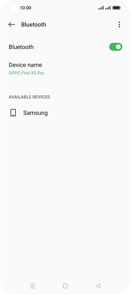 Press the required Bluetooth device and follow the instructions on the screen to pair the device with your phone. Press the required Bluetooth device and follow the instructions on the screen to pair the device with your phone.