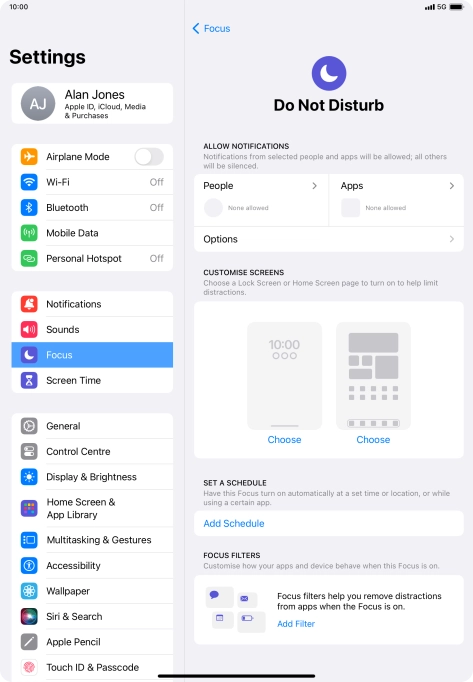 Press People and follow the instructions on the screen to select which contacts you would like to receive calls and notifications from when Do Not Disturb is turned on. Press People and follow the instructions on the screen to select which contacts you would like to receive calls and notifications from when Do Not Disturb is turned on.