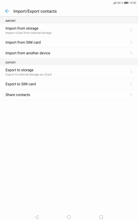 Press Import from SIM card. Press Import from SIM card.