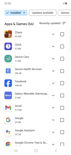 Press the required app. Press the required app.