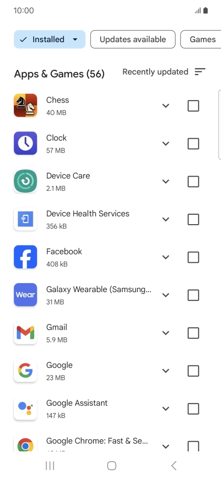 Press the required app. Press the required app.