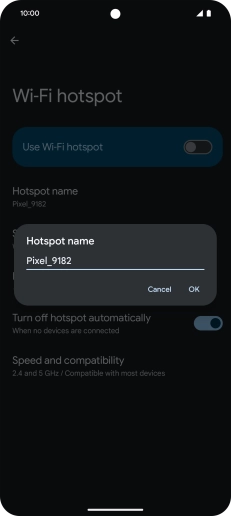 Key in the required Wi-Fi hotspot name and press OK. Key in the required Wi-Fi hotspot name and press OK.