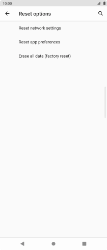 Press Erase all data (factory reset). Press Erase all data (factory reset).