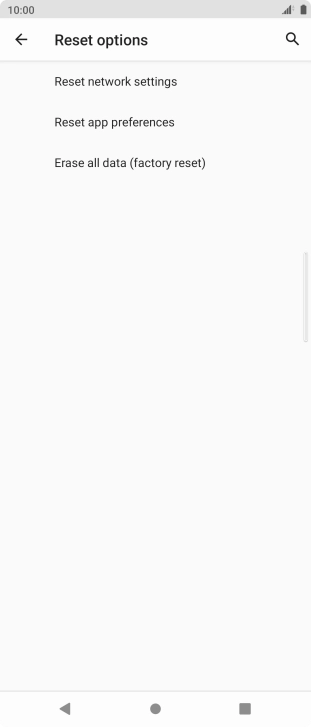 Press Erase all data (factory reset). Press Erase all data (factory reset).