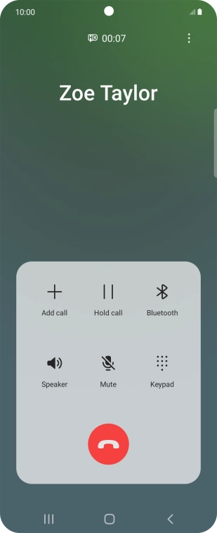 Press the end call icon. Press the end call icon.
