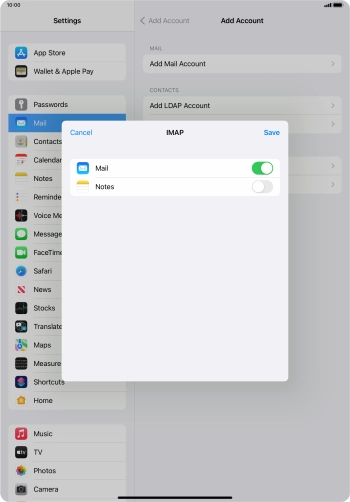 Press Save. Your email account has now been set up. To select more settings for incoming and outgoing server, proceed with the following steps. Press Save. Your email account has now been set up. To select more settings for incoming and outgoing server, proceed with the following steps.