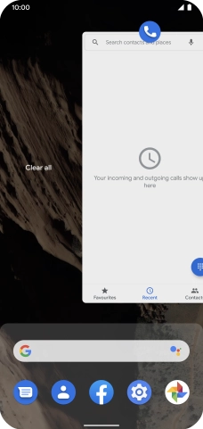 Press Clear all. Press Clear all.