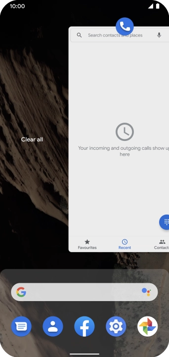 Press Clear all. Press Clear all.
