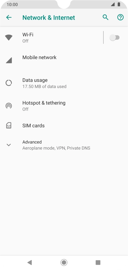 Press Mobile network. Press Mobile network.