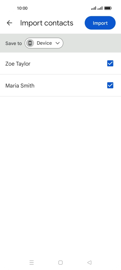 Press the fields next to the required contacts to select them. Press the fields next to the required contacts to select them.
