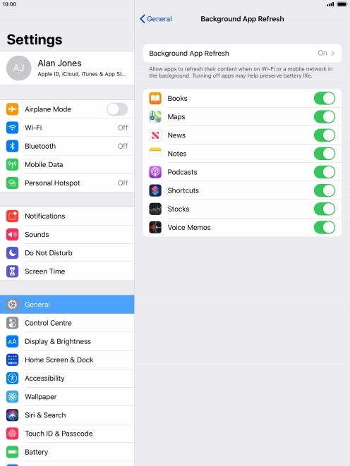 Press Background App Refresh. Press Background App Refresh.
