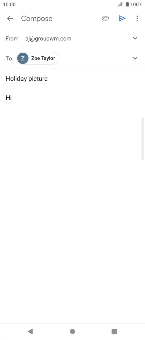 Press the attachment icon. Press the attachment icon.