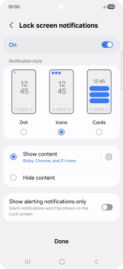 Press the required settings to turn them on or off. Press the required settings to turn them on or off.