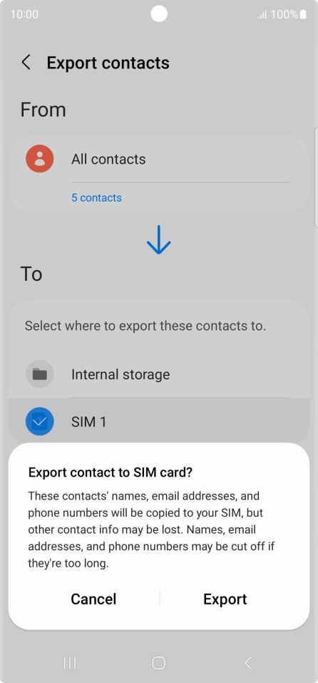 Press Export. Press Export.