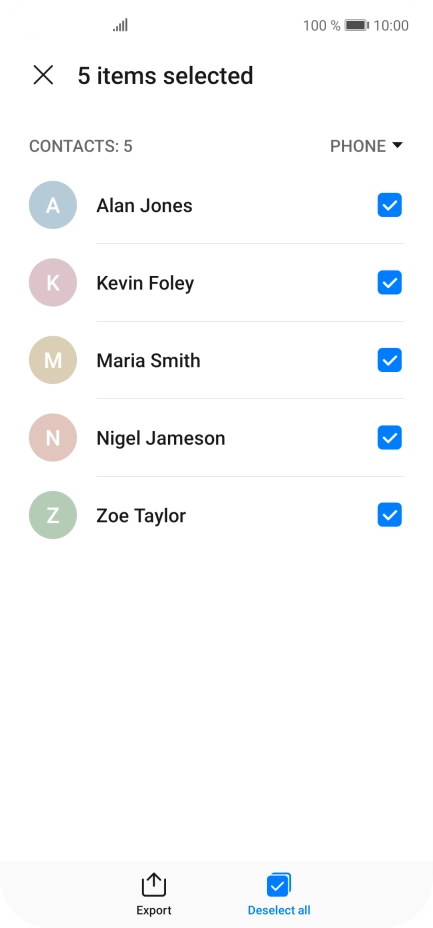 Press Export. Press Export.