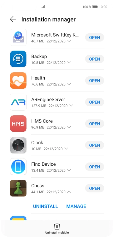 Press UNINSTALL. Press UNINSTALL.