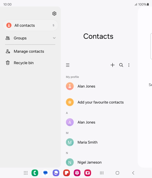 Press Manage contacts. Press Manage contacts.