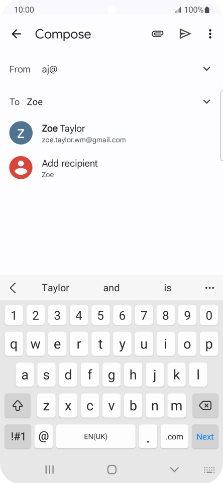 Press the required contact. Press the required contact.