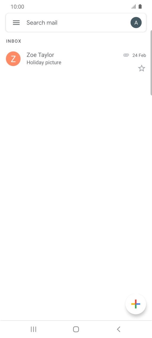Press the email account icon. Press the email account icon.