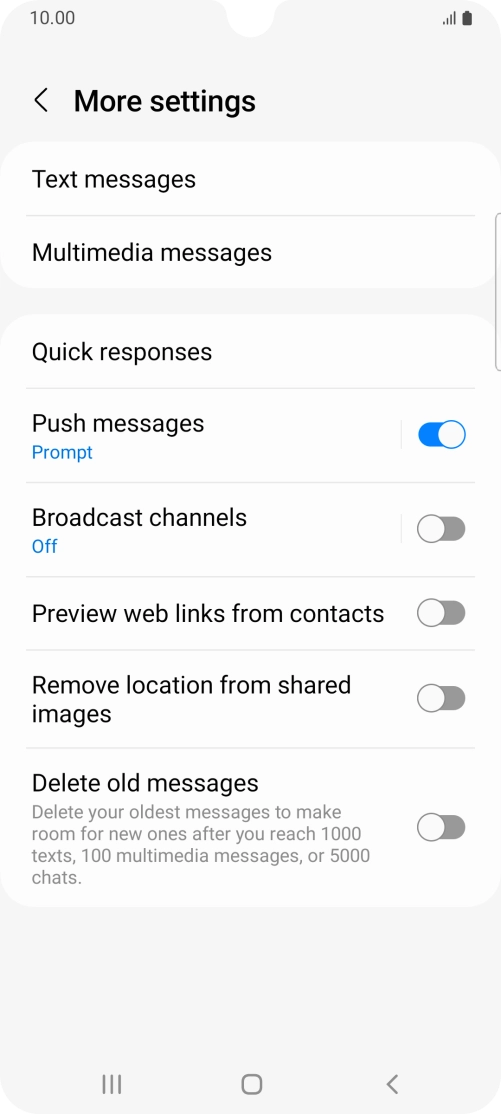 Press Text messages. Press Text messages.