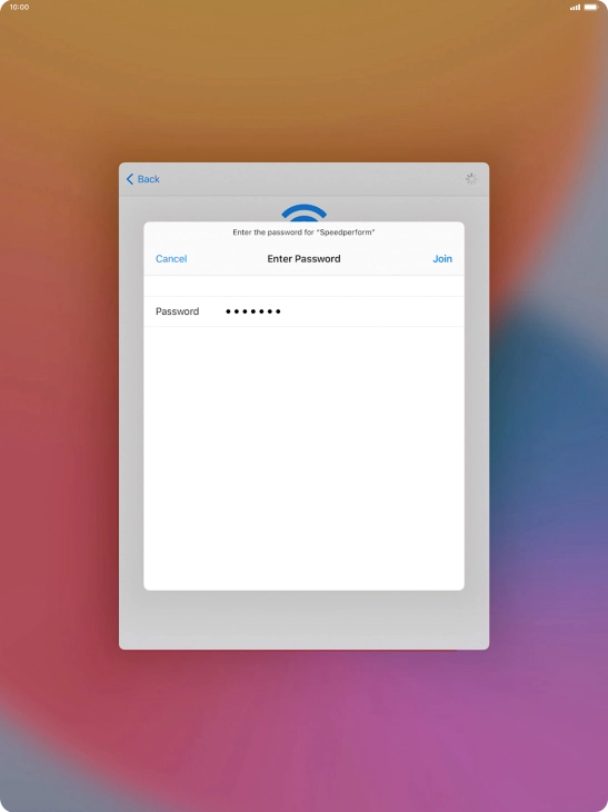 Key in the password for the Wi-Fi network and press Join. Key in the password for the Wi-Fi network and press Join.