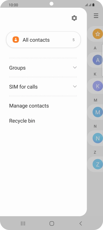 Press Manage contacts. Press Manage contacts.