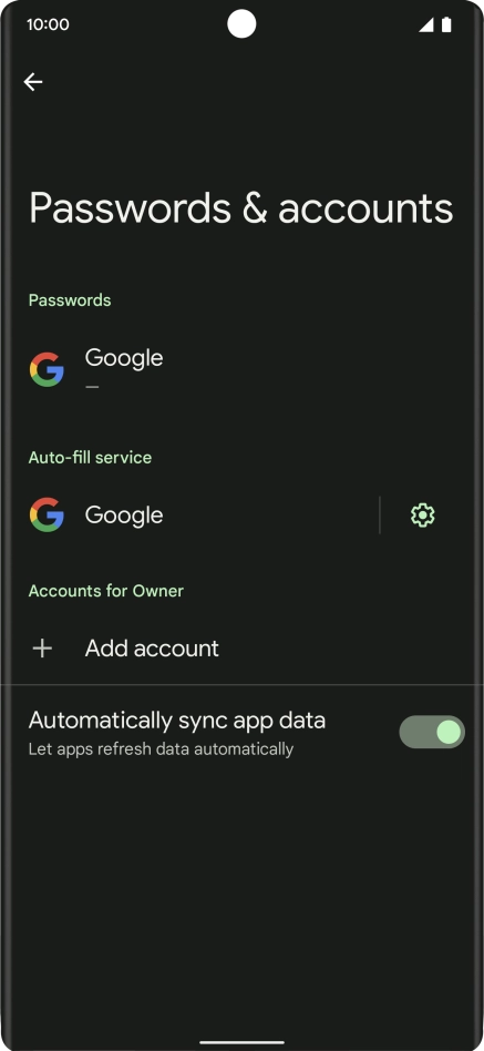 Press Add account. Press Add account.