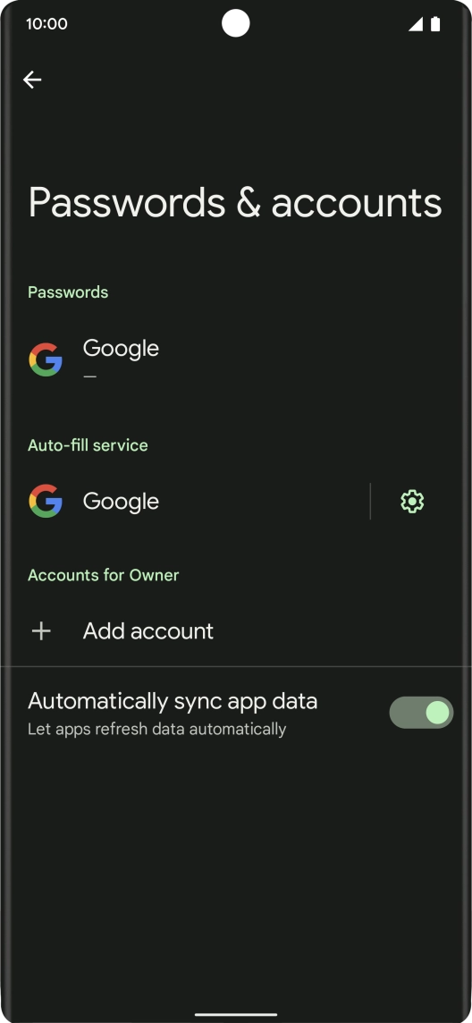 Press Add account. Press Add account.