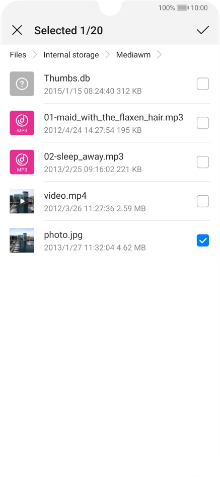 Press the confirm icon. Press the confirm icon.