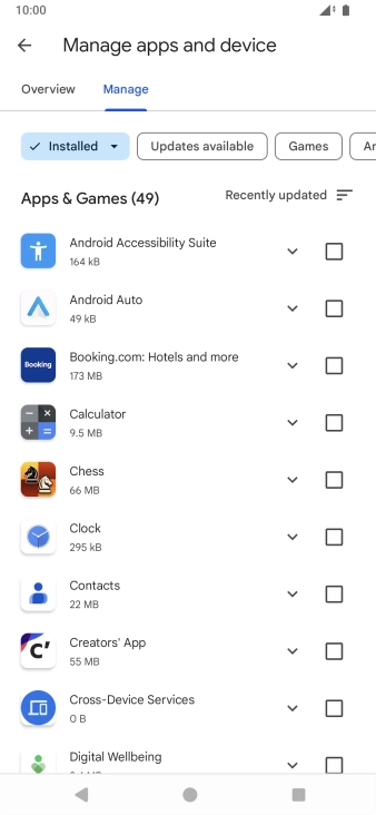 Press the required app. Press the required app.