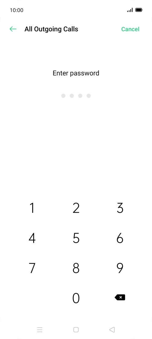 Key in your barring password. Key in your barring password.