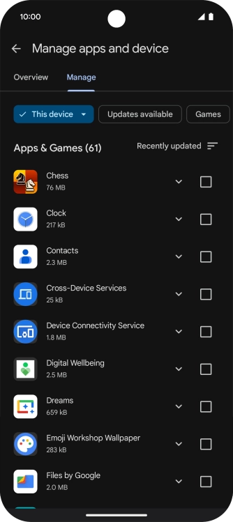 Press the required app. Press the required app.