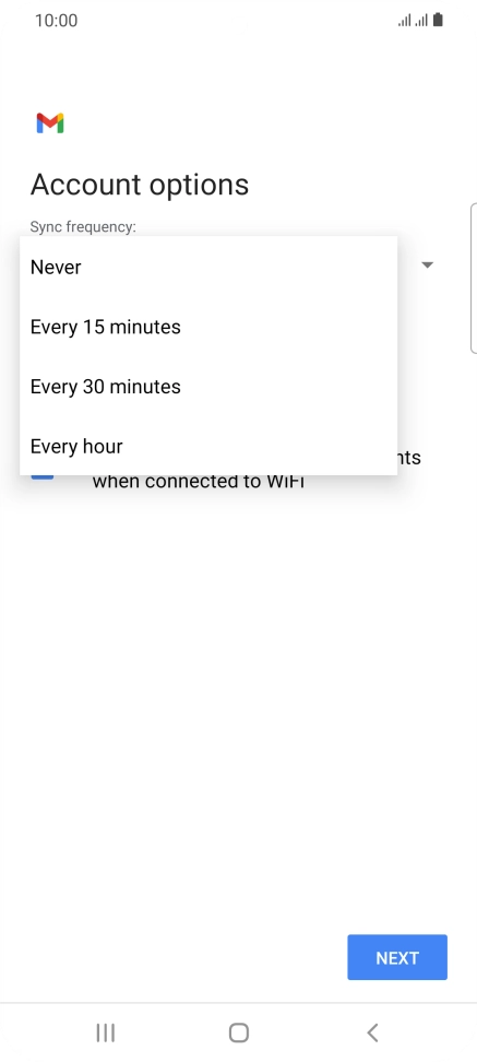 Press the required setting. Press the required setting.