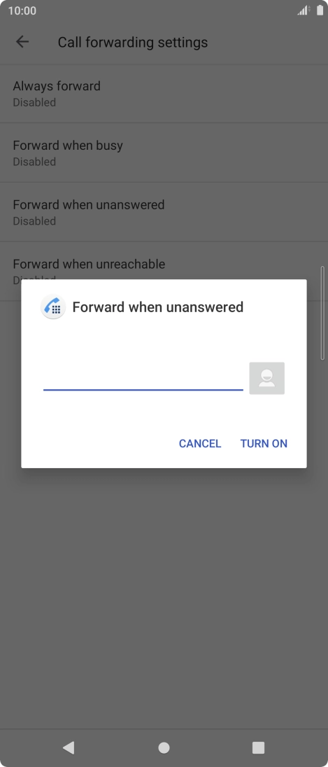 Key in +447953222222 and press TURN ON. Key in +447953222222 and press TURN ON.