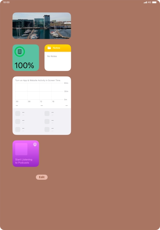 Press and hold the required widget until a pop-up menu is displayed. Press and hold the required widget until a pop-up menu is displayed.