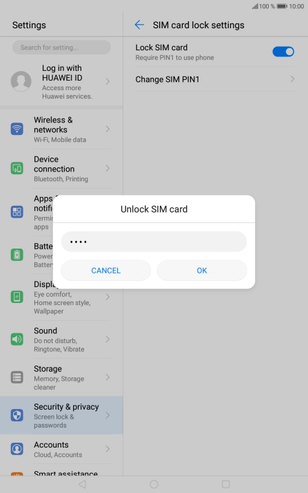 Key in your PIN and press OK. The default PIN is 1111. Key in your PIN and press OK. The default PIN is 1111.