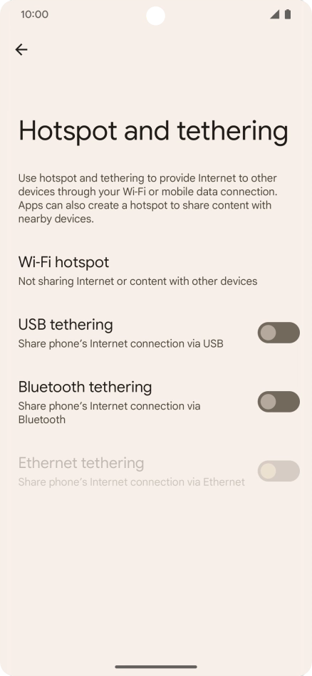 Press Wi-Fi hotspot. Press Wi-Fi hotspot.
