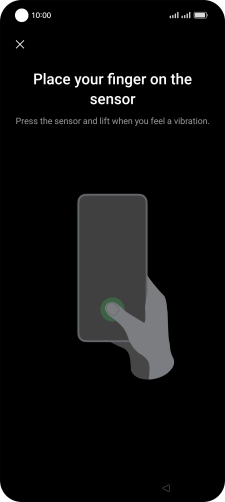 Follow the instructions on the screen to create the phone lock code using your fingerprint. Follow the instructions on the screen to create the phone lock code using your fingerprint.