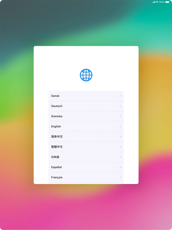 Press the required language. Press the required language.