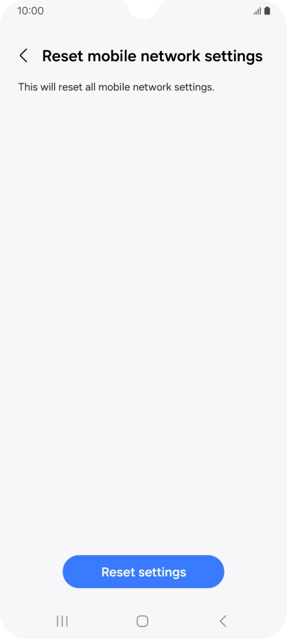 Press Reset settings. Press Reset settings.