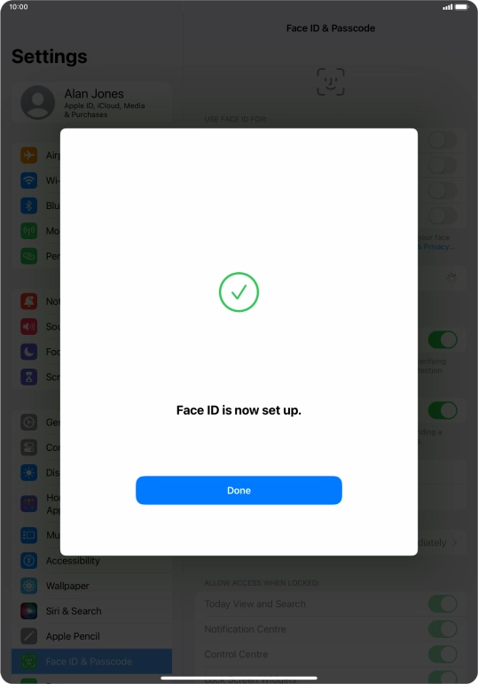 Press Done. If you haven't previously selected a lock code, key in a code of your own choice twice. Press Done. If you haven't previously selected a lock code, key in a code of your own choice twice.