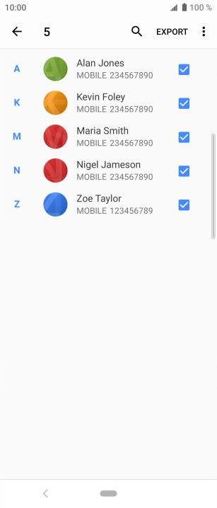 Press EXPORT. Press EXPORT.