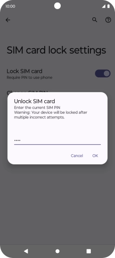 Key in your PIN and press OK. The default PIN is 1111. Key in your PIN and press OK. The default PIN is 1111.
