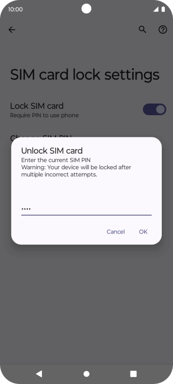 Key in your PIN and press OK. The default PIN is 1111. Key in your PIN and press OK. The default PIN is 1111.